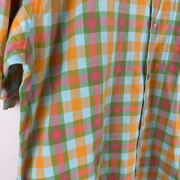 Joseph Abboud Plaid Colorful Short Sleeve Men's Shirt ~ L - Picture 6 of 11